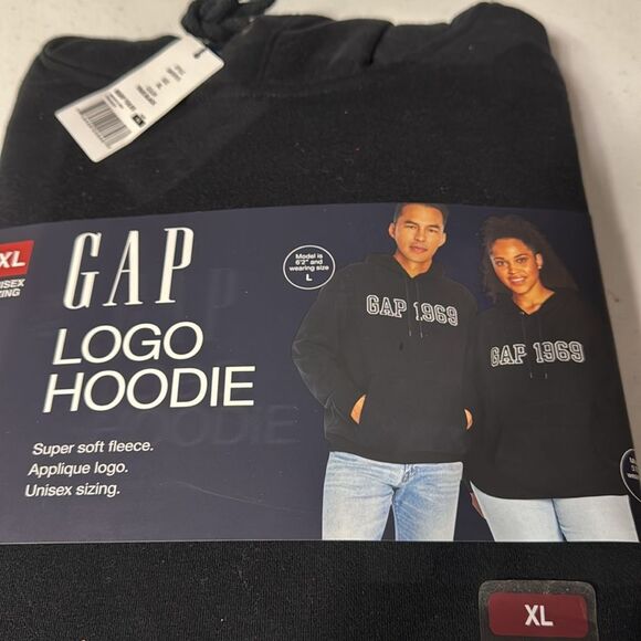NWT GAP Black Logo Hoodie XL or XXL MSRP $60 - Picture 2 of 13